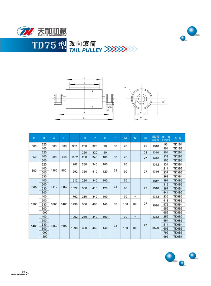 改向滾(gǔn)筒 TD75型